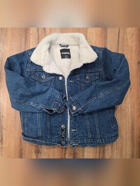 Kids' Sherpa-Lined Denim Jacket in Blue